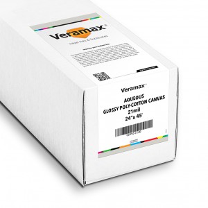 Veramax Aqueous Canvas Glossy Poly-Cotton 21mil 24in x 45ft